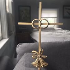 Rare Antique Golden Cross Pendant 50 Years Of Marriage Vintage picture