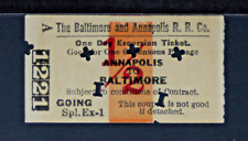 The Baltimore & Annapolis Rail Road Co. 1/2 Fare Ticket 1940   Pass377 picture