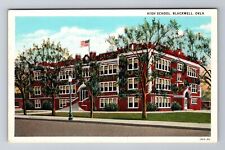 Blackwell OK-Oklahoma, High School, Antique Vintage Souvenir Postcard picture
