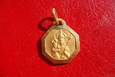 Antique France Notre Dame de Laghet Lady of Mount Carmel gold medal signed JB picture