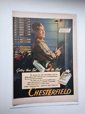 1944 Chesterfield Cigarette Vintage  Original Print Ad World War II Era picture