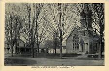Cambridge Vermont~Church & Neighborhood on Lower Main Street~1910 Postcard picture