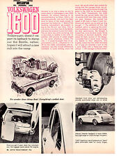 1966 VW / VOLKSWAGEN 1600  ~  ORIGINAL 2-PAGE ARTICLE / AD picture