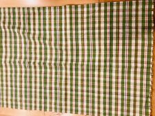 Vintage Homespun Type Weave Linen Cotton Plaid Green White Red Blue 56” X 1 yd picture