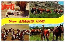 postcard Howdy from Amarillo Texas multi view 6130 picture