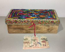 BEAUTIFULLY DECORATED BEADED TRINKET BOX MADE IN INDIA (NWT) picture