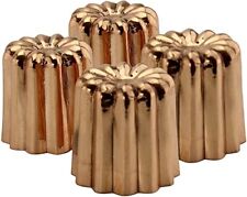 Copper Canelle Pastry Molds (4-Pack); 2-Inch Bordeaux French Custard Cannele ... picture