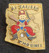 1982 El Zaribah Phoenix AZ Shriners Lapel Pin Hat Vest Potentate Shrine gold picture