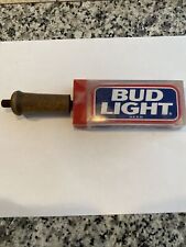 Vintage Bud Light Beer Tap Handle Acrylic Screw On Clear Red 8” Tall picture