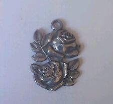VINTAGE STERLING SILVER ROSE MIRACULOUS MEDAL PENDANT picture