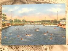 Municipal Swimming Pool Grand Island Nebraska NE Swimmers Summer Postcard picture