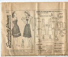 S 1297 sewing pattern 40's lovely SUN DRESS & BOLERO cap sleeves sew size 16/34 picture