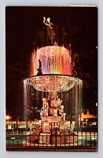 Memphis TN-Tennessee, Fountain Of Hebe Court Square, Vintage c1970 Postcard picture
