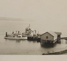WWI Era Fort Greble Boats Dock Photo RPPC Postcard Jamestown Rhode Island picture