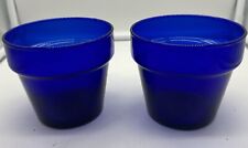 Libbey  Cobalt Blue Glass Planter From Wards 3.5’’ H Set Of Two picture