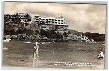 1951 Rppc Postcard Swimming At Caleta Beach Hotel Acupulco Mexico picture
