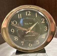 Vintage Westclox Green Baby Ben Alarm Clock.  Green Face. Cursive Writing. USA picture