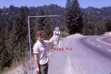 #Z60 -g Vintage 35mm Slide Photo- Young Woman on Side of Road - 1964 picture