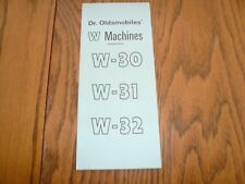 Dr Oldsmobiles' W Machines W-30 W-31 W-32 Booklet - Vintage picture