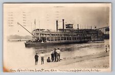 Steamboat St. Paul La Crosse Wisconsin Antique Posted 1917 RPPC Sidewheeler picture