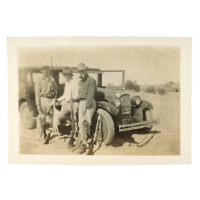 California Rabbit Hunting Crew Photo 1920s Smoking Men with Rifles & Car C3488 picture