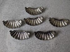SET SIX SILVER PLATED / WHITE METAL VINTAGE MOUSTACHE GUARDS - 2 1/2 INCH LONG picture