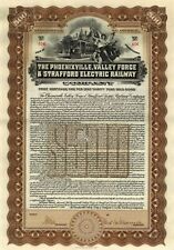 Phoenixville, Valley Forge and Strafford Electric Railway - 1910 dated $500 Brow picture