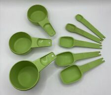 Vintage Tupperware Avocado Green Measuring Cups and Spoon Replacement Pieces picture