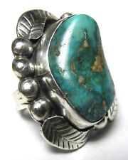 MASSIVE Old Pawn Navajo NUGGET Turquoise Silver Native American 29.5 GRAM Size 8 picture