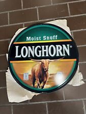 Vintage Longhorn Snuff Embossed Metal Tobacco Advertising Sign NOS Unused picture