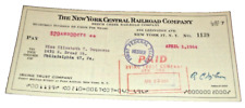 APRIL 1964 BEECH CREEK RAILROAD COMPANY NYC NEW YORK CENTRAL CHECK #1139 picture