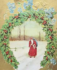 Christmas Santa Claus PostCard Circa 1910s Made in USA Merry Christmas Card #115 picture