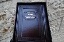 BJ31 The Holy Bible Book Hebrew English leather cover Pentateuch Gifts ISRAEL  picture
