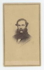 Antique CDV Circa 1860s Unique Man With Extremely Large Unkept Beard Sterling IL picture