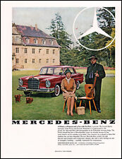 1959 Mercedes-Benz 220 Car Prince & Princess Hohenlohe retro photo print ad L46 picture