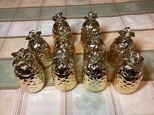 10 Two’s Company Gold Pineapple Ceramic Storage Jars picture