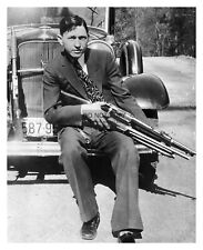 CLYDE BARROW INFAMOUS GANGSTER OUTLAW HOLDING GUN BONNIE & CLYDE 8X10 PHOTO picture