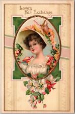 1910 Pretty Lady Greetings Postcard 