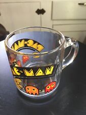 Pac-Man Drinking Coffee Tea Glass Mug Cup Vintage 1982 Bally Arby's Pac Man 3.5