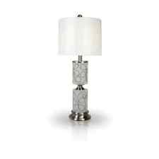 Table lamp brushed nickel, steel w/ drawed glass body, Height 26'' picture
