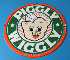 Vintage Piggly Wiggly Sign - Grocery Store Gas Pump Porcelain Service Sign picture