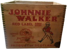 Johnnie Walker Box Whiskey Crate Red Label Whisky Wooden Box Joint Box 1958 VTG picture