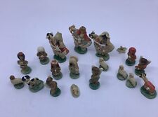 Lot Of 21 Handcrafted Miniature Clay Nativity Set Vintage Read picture