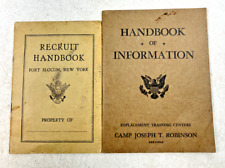Vintage WWII Ft. Slocum Recruit Handbook & Camp Robinson Handbook of Information picture
