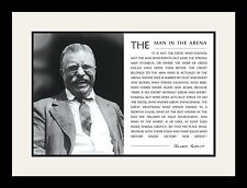 Theodore Teddy Roosevelt the Man in the Arena Quote 19x25 Matted Framed Picture picture