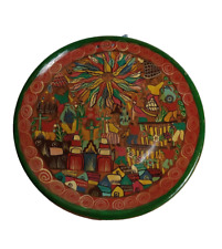 Wedding Story Mexican Folk Art Plate Terracotta 10