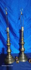 Vtg Pair Brass MCM Table Lamps Working Condition  Tested picture