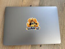🔥This is Fine Vinyl Sticker 🔥Limited Run Laptop Fire Dog Meme Laser Cut picture