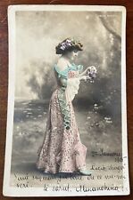 ATQ 1905 RPPC Risqué French Postcard Folies Bergere Performer Exposed Leg & Arms picture