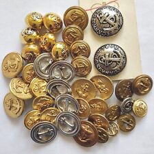 Lot of 40 Vtg Metal Anchor Nautical Faux Navy Marine Maritime Crafting Buttons picture